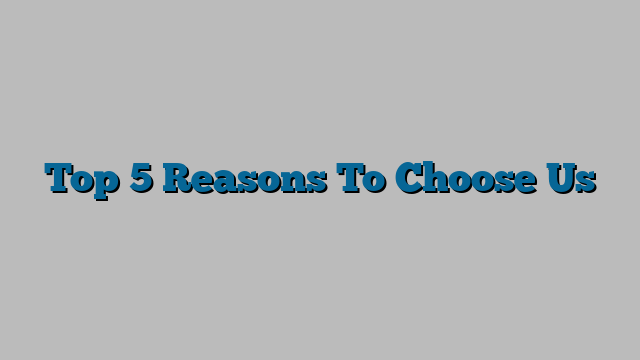 Top 5 Reasons To Choose Us